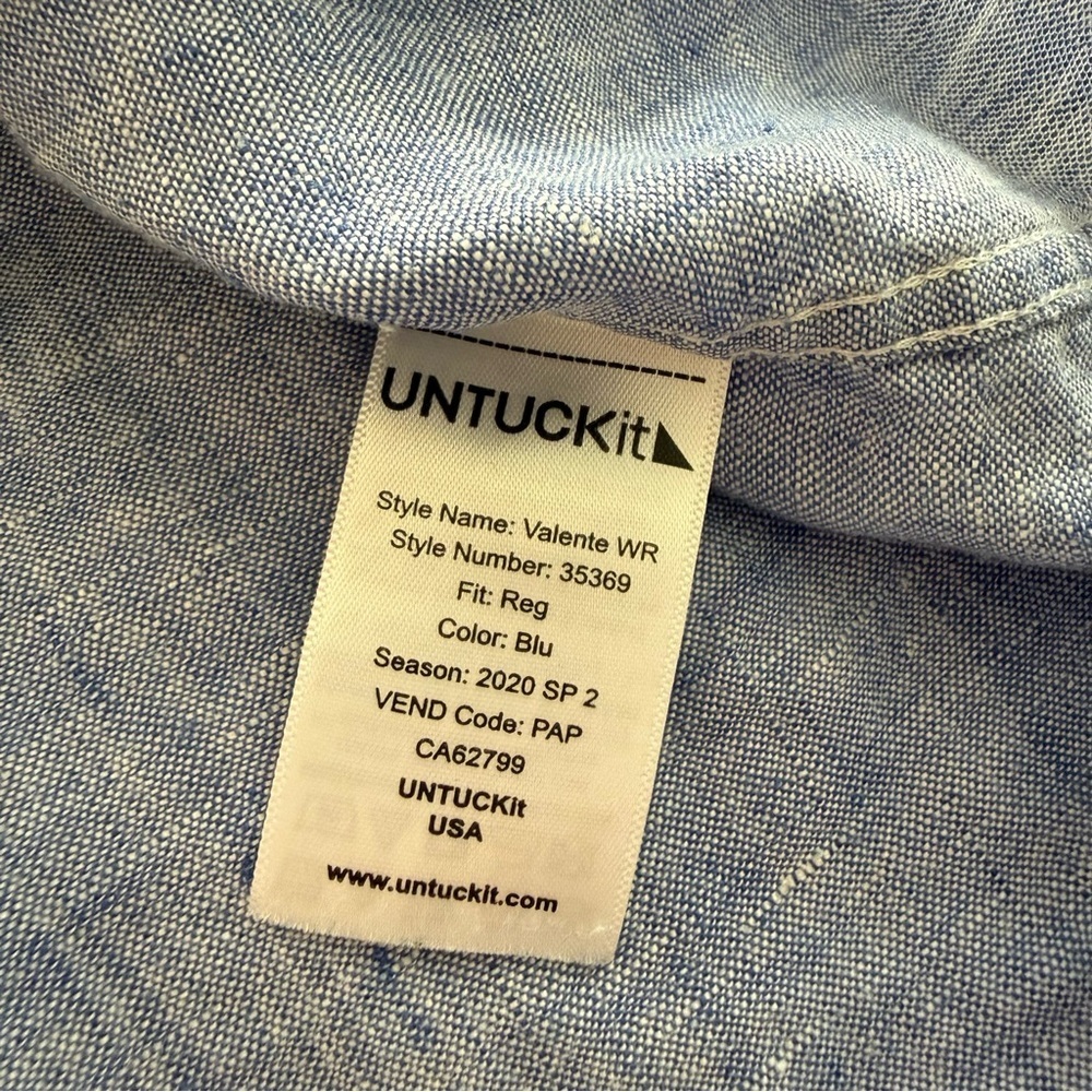 UNTUCKit Mens Valente WR Linen Short Sleeve Button Up Shirt - Picture 4 of 7